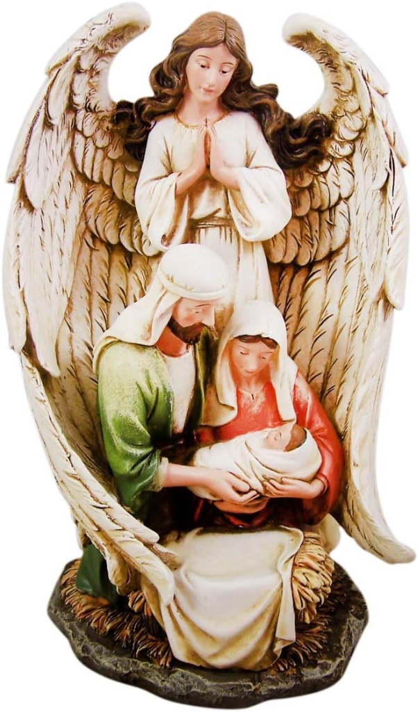 Guardian Angel Holy Family Religious Figurine